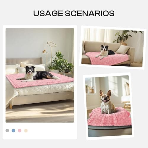 Luciphia Premium Fleece Pet Blanket for Small Medium Dogs Puppy Soft Sherpa Calming Cat Throw Blankets(Pink,30x20 inches) thumbnail 3