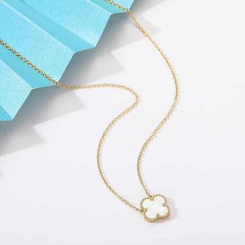 AIPPK Clover Pendant Necklace for Women 18K Gold Plated Four Leaf Clover Necklaces Lucky Simple Jewelry Gifts for Women thumbnail 3