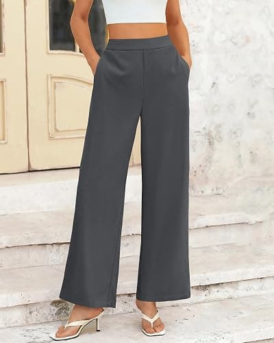 BTFBM Women High Waisted Wide Leg Pants Spring 2026 Business Casual Work Pants Loose Office Palazzo Trousers Pockets thumbnail 3