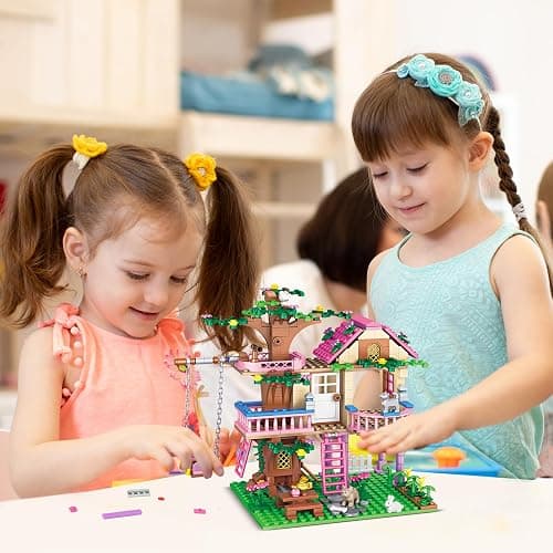HSANHE Tree House Building Set Compatible with Friends, 504 PCS Forest House Building Kit Birthday Gift for Kids Girls Boys Age 6-12 Years（7652） thumbnail 5