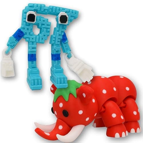 Monkey Stix 2 Pack Italian Brainrot 6-7 Strawberry Elephant 67 Meme Articulated Desk Figurines Funny Six Seven Internet Meme, Novelty Gift for Christmas Holidays Birthday Party Favors - Image 1