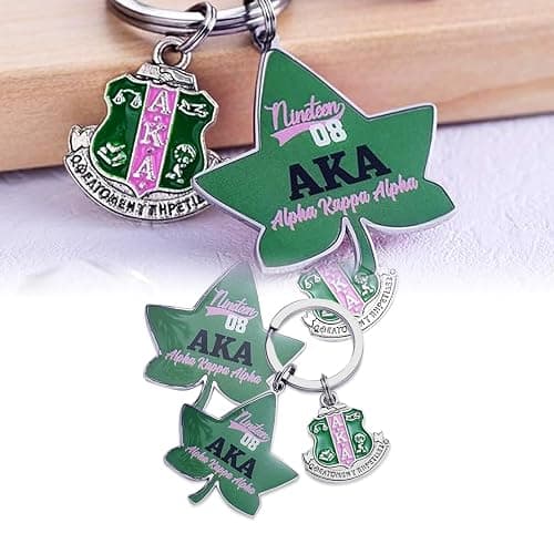 JHJEWH 1908 Keychain,Sorority Paraphernalia Gifts AKA Key Chain Lvy Leaf Pendant Keyring AKA Sorority Gifts for Women Sisterhood Keychains for Sisters Friends thumbnail 4