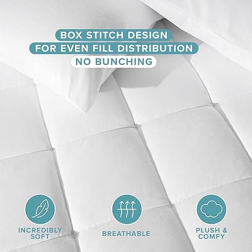 Bare Home Twin XL Mattress Topper Cotton Top - Twin Extra Long - Soft Plush Topper for Mattress - College Dorm Room Essentials - Cooling Breathable Air Flow - 8" to 21" Deep Pocket (Twin XL, White) - Twin XL - White thumbnail 9
