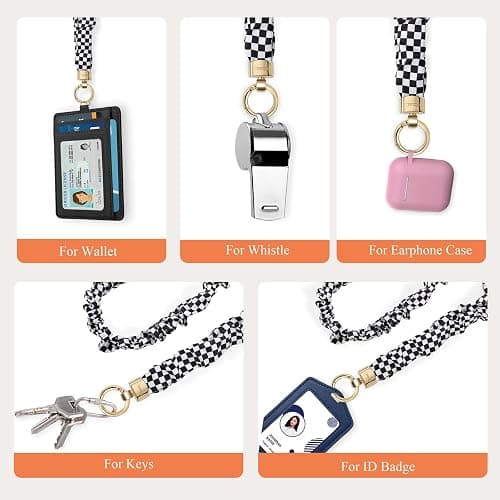 WEESMILE Stretchy Scrunchie Lanyard for ID Badges – Cute Neck Lanyard for Keys | Retractable Keychain Holder for Women thumbnail 7