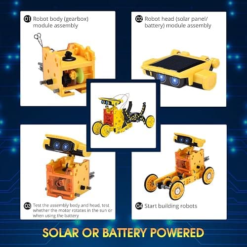 OMWay STEM 12-in-1 Solar Robot Toys, Science Kits for Kids Age 8, Building Experiment Engineering Robotics for 9 10 11 12 13 14 Year Old Boys Girls Teens thumbnail 6