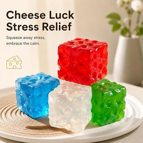 Cheese Squishy, 3in Jumbo Squeeze Soft Cheese Luck Squishy Skin Slow Rising Sensory Stress & Anxiety Relief Fidget for Adults Gift Novelty Anxiety Calming Desk Party Favors thumbnail 3