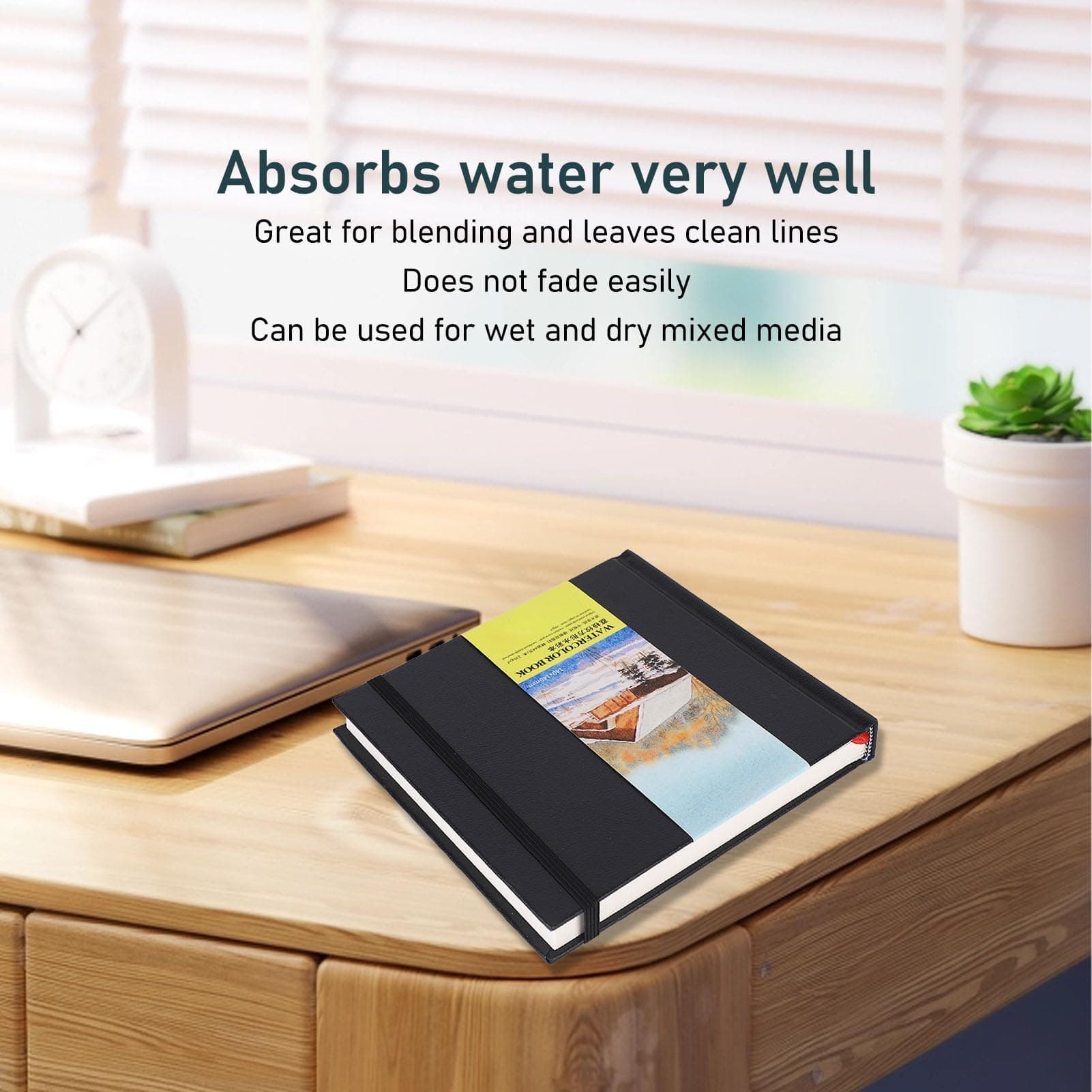 Cuadernos de Bocetos de Acuarela, Diario de Acuarela, Libro de Acuarela, Papel sin ácido, Tapa Dura de Doble Cara, Bloque de Papel de Acuarela para Medios Húmedos y Secos Mixtos thumbnail 3