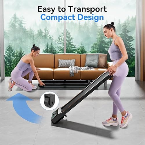 Walking Pad Treadmills for Home Office, Under Desk Walk Mat with APP and Remote Control, 3 in 1 Portable Exercise Equipment, Compact Jogging Running Machine for Small Space, 250 Lbs Capacity thumbnail 9
