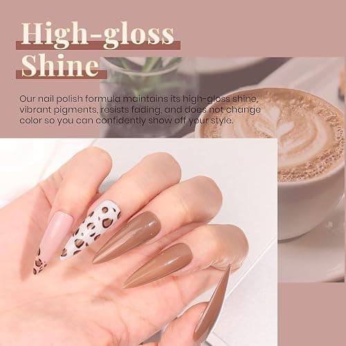 Beetles Winter Gel Polish Colors Brown Beige Mauve Pink Nude White Neutral 6 Colors Gel Nail Polish Set for Nail Art Manicure Soak Off Uv LED Nail Lamp Needed Gifts for Women Coffee Time thumbnail 3
