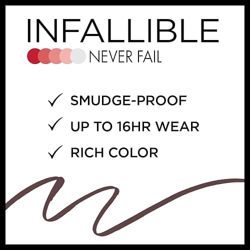 L'Oreal Paris Makeup Infallible Never Fail Original Mechanical Pencil Eyeliner with Built in Sharpener, Brown, 0.008 oz. thumbnail 3