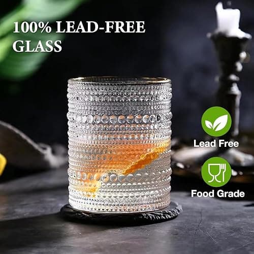 Hlukana Vintage Hobnail Drinking Glasses Set of 8, 12 oz Highball Glasses & 10 oz Cocktail Glasses Set, Kitchen Water Glasses Cup, Bar Tumbler Glassware Set for Beer, Juice, Cocktail, Whiskey, Milk thumbnail 4