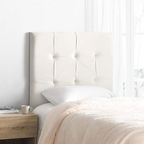DormCo Mo' Classic College Headboard with Legs - Plush Velvet White thumbnail 2