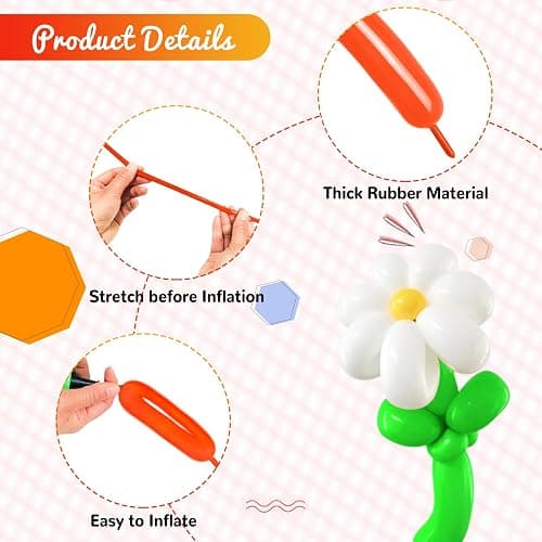 HYKJNBW 100Pcs Color 260 Balloons, Long Balloon for Tying Balloon Arch, Multicolor Long Skinny Balloons for Twisting Ballons Animal balloons Birthday Party Wedding Festival Decorations thumbnail 4
