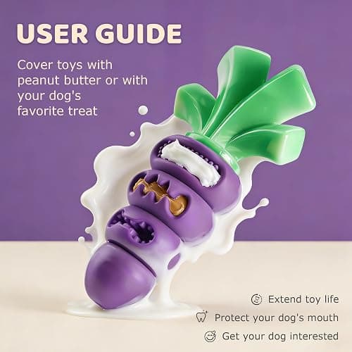 Frienhund Indestructible Dog Toys for Aggressive Chewers: Heavy Duty Milk-Flavored Chew Toy for Medium & Large Dogs 20–70 lb, Dental Teeth Cleaning, Long-Lasting Enrichment Toys(Purple) thumbnail 4