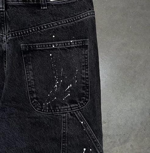 MILANG Jeans Strappati, Pantaloni in Denim Stretch Slim Fit, Streetwear Stile Y2k thumbnail 4