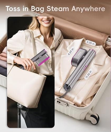 Steamer for Clothes, 1000W Portable Garment Steamer Travel Size, 100-240V Dual Voltage, 120ml Tank Handheld Steam & Iron 2 in 1, for Home, Business, Global & Europe Traveling thumbnail 3