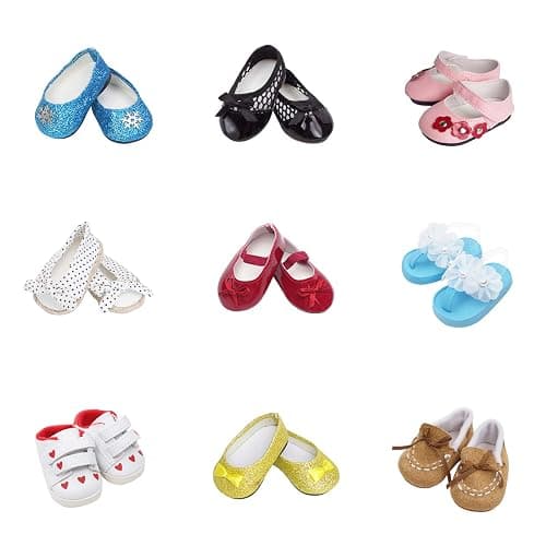 Etistta 6 Pairs of Doll Shoes 2 Pairs of Socks Fits for 18 inch Doll Shoes American Dolls Accessories thumbnail 3