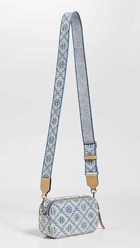 Tory Burch Women's Miller T Monogram Denim Mini Crossbody Bag thumbnail 3