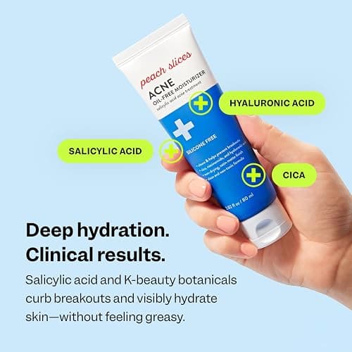 Peach Slices - Acne Oil-Free Moisturizer (2.82 oz) - 2% Salicylic Acid Acne Treatment - Clear & Prevent Breakouts - Hyaluronic Acid, Niacinamide, Cica - Vegan, Cruelty Free, Korean Skin Care & Beauty thumbnail 3
