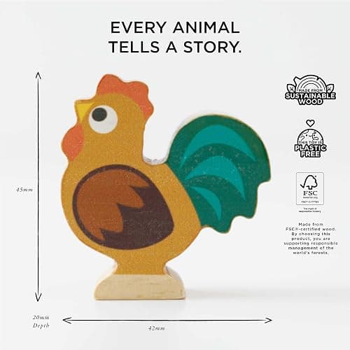Le Toy Van Petilou Wooden Sunny Farm Stacking Animals and Bag | Farmyard Animal Building Blocks, Balancing Toy, Wooden Animal Toys for Toddlers, Suitable for 18 Months and Up thumbnail 3