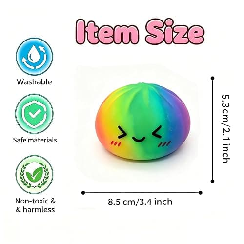Tansix Colorful Dumpling Squishies New Mystery Glitter Squishies Dumpling with Box Stress Relief Balls Sensory Toys Desk Squeeze Toys Gift(2PCS) thumbnail 2