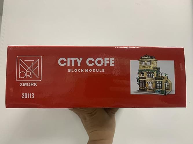NEWRICE City Cafe Architecture Building Kit with LED Lights,3 Levels City Cafe Model Building Blocks Toy,for 12+Age Teen,Adult（1443 Pieces） thumbnail 12