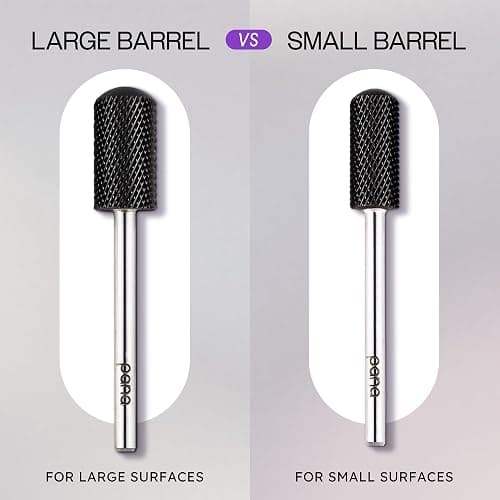 PANA 3/32" Large Smooth Round Top Safety Carbide Nail Drill Bit for Gel Polish & Acrylic Removal Nail Salon Manicure Pedicure Electric File Tools (Large Barrel - DLC Black, Medium) thumbnail 6