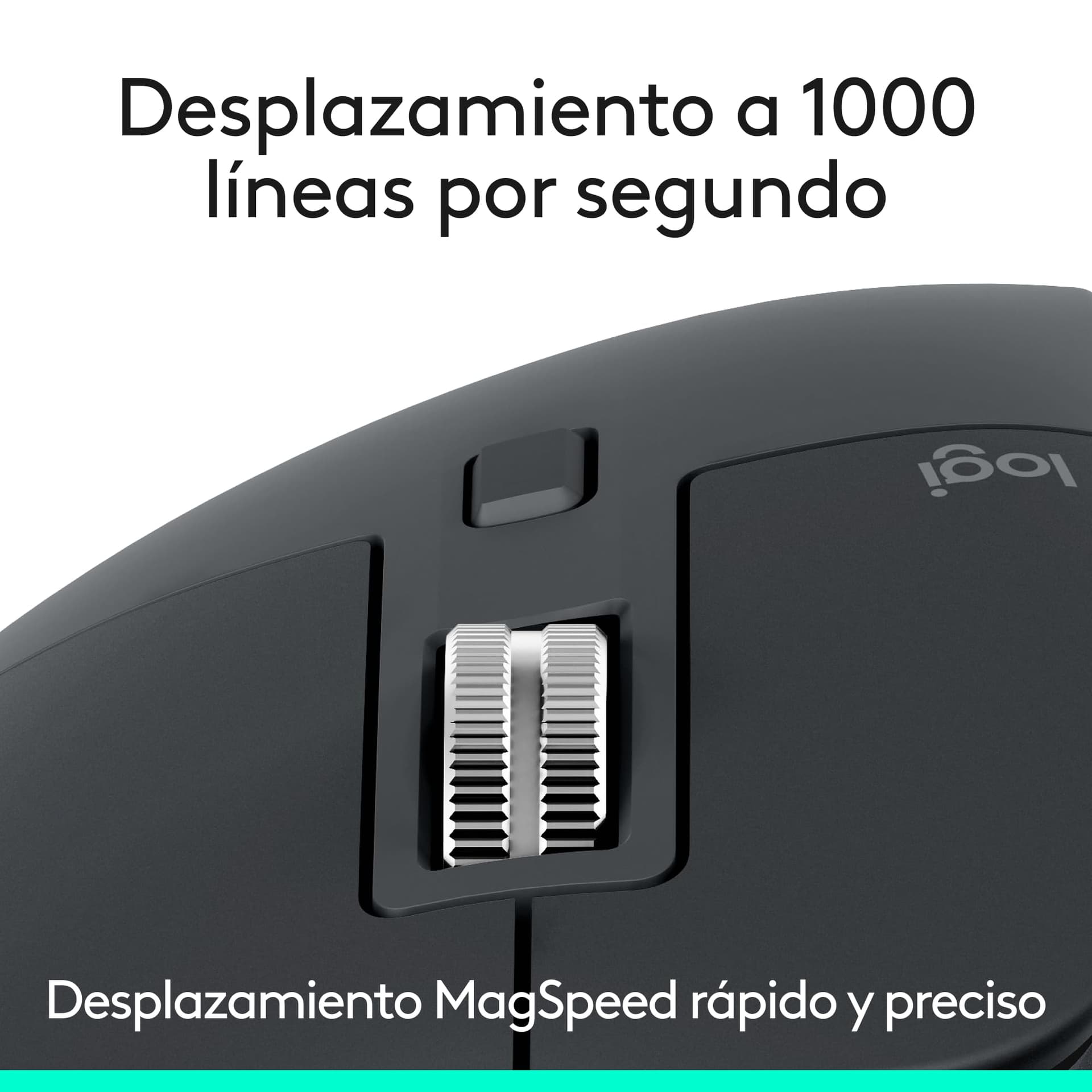 Logitech MX Master 3S Mouse Inalámbrico de Desempeño, Scrolling Ultra-rápido, 8K dpi, Seguimiento sobre Vidrio, Clics Silenciosos - Bluetooth Edition - Color Grafito Lite thumbnail 3