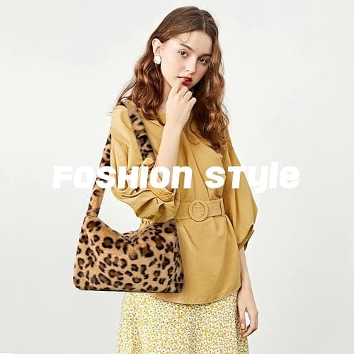Fuzzy Tote Bag Y2K Fluffy Shoulder Bag Women Furry Purse Large Cute Plush Bag Ladies Faux Fur Bag for Autumn and Winter thumbnail 2