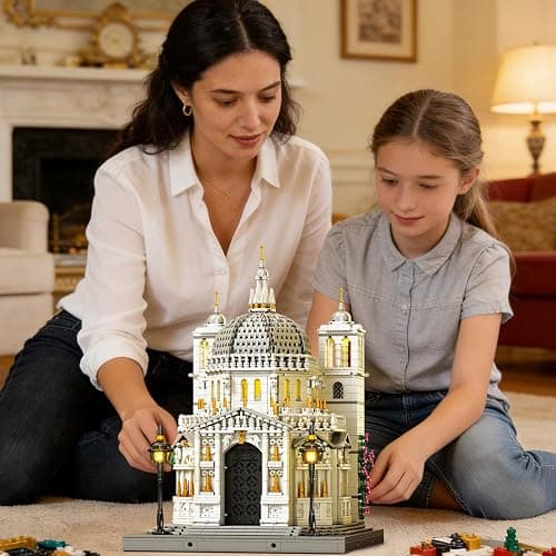 Reobrix Venice Church Building Block Sets for Adults with Lights 55014, Landmark Architecture Venice Santa Maria Della Salute Church Model, Collectible Italy Landmark Building Toy for Adullt (4270PCS) thumbnail 2