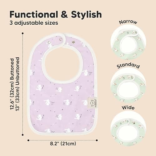 KeaBabies 8-Pack Organic Baby Bibs for Boys, Girls - Super Absorbent Cotton Drool Bibs for Baby Girl & Boy, Teething Toddler, Drooling Newborn, Ultra Soft & Machine Washable (Lunaris) thumbnail 2