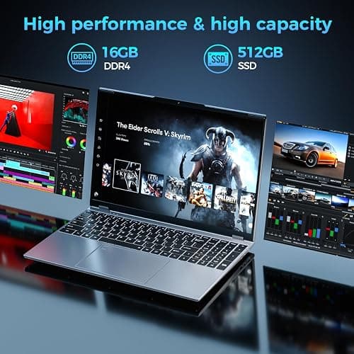 TOPGRO 16" Business Laptop Core N95, GeForce MX230, 16GB DDR4 RAM, 512GB SSD,Win 11 Pro,FHD Display, Gaming Computer,WiFi 5,Bluetooth 4.2,Backlit Keyboard,Fingerprint Unlock, Lightweight Laptops thumbnail 5
