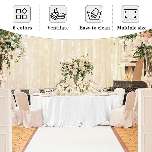 Fitable 6 Pack Red Round Table Clothes - 70 Inches in Diameter - Stain Resistant and Washable Tablecloths, Polyester Fabric Table Covers for Wedding, Party, Banquet, Gathering thumbnail 7