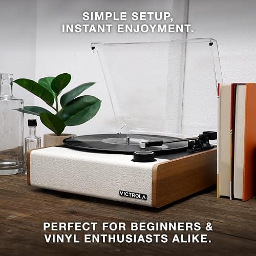 Victrola Eastwood II Record Player with Speakers – Bluetooth 5.1 and Vinyl Stream Technology, Vintage Style 3-Speed Vinyl Player, Audio Technica AT-3600LA Cartridge (Oak) thumbnail 7