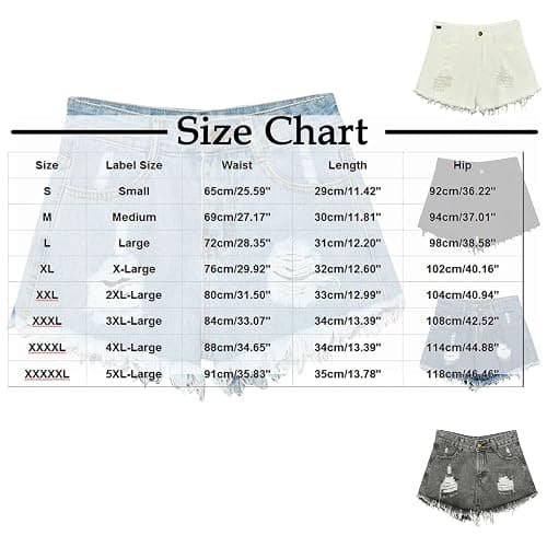 Summer Jeans Shorts for Women, Teen Girls Y2K Preppy Clothes Plus Size Raw Hem Ripped Denim Shorts Going Out Shorts thumbnail 3