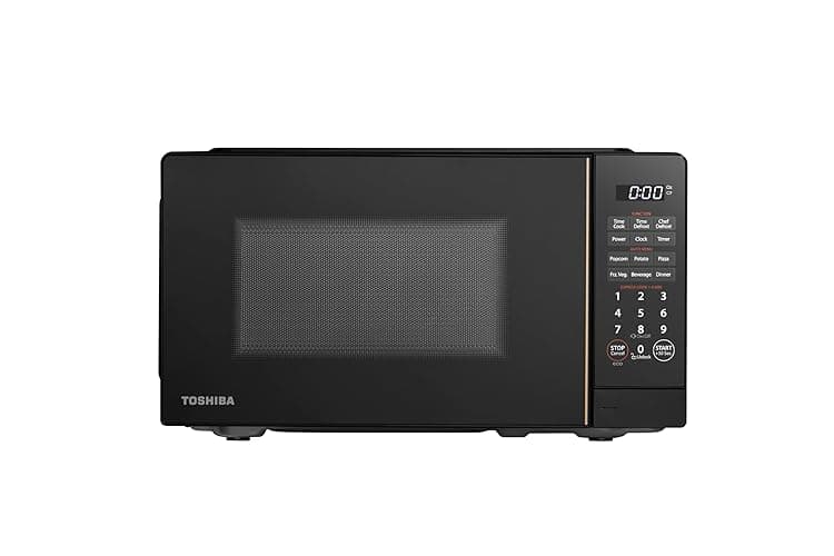 TOSHIBA Small Microwave Oven with 11 Power Levels, ChefDefrost, Sound On/Off & Eco Mode, 0.7 Cu Ft, 700W, Black, MM-EM07PA(BK) - Image 1