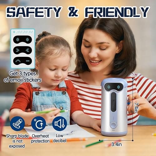 deli Electric Pencil Sharpener, Fully Automatic Pencil Sharpener for 7-11mm Colored/Jumbo Pencils, Auto in & Out, Rechargeable Hands-Free Pencil Sharpener for Classroom Home Office, Low Noise, Blue thumbnail 5
