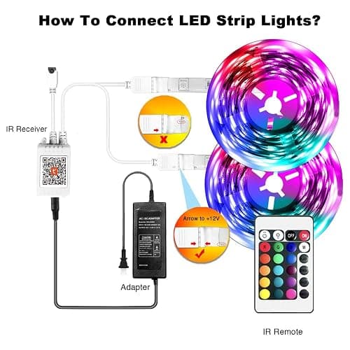 phopollo Led Strip Light 20m Compatible for Alexa & Google Home, Smart WiFi App Control, Music Sync Mode with Mic, Flexible Led Lights for Bedroom, Gaming Room (10mx2) - 20m thumbnail 5