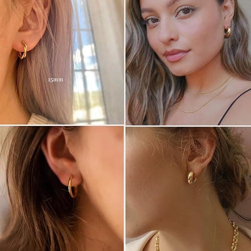 70 Pairs Gold Stud Earrings Set for Women Multipack, Trendy Hypoallergenic Pearl Cubic Zirconia Multiple Piercings Earrings Packs, Chunky Hoops Earrings for Gift Jewelry thumbnail 4