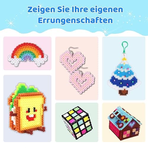 BLOT 4000 Bügelperlen Set 24 Farben Bügelperlen für Kinder Mädchen Jungen DIY Steckperlen mit Platte Zubehör Muster in Organizerbox, 5mm thumbnail 5
