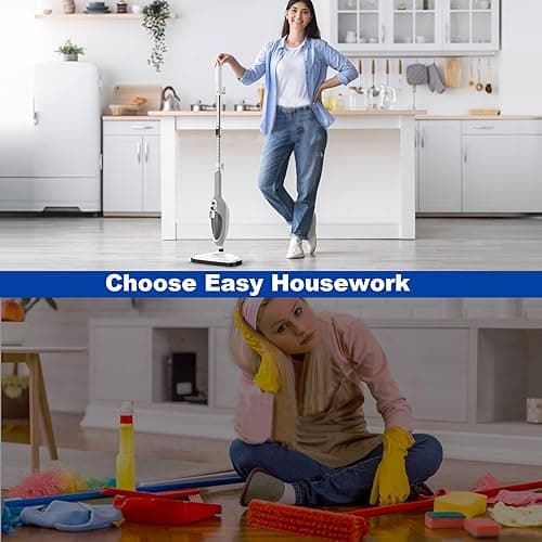 Steam Mop - 10-in-1 MultiPurpose Handheld Steam Cleaner Detachable Floor Steamer for Hardwood/Tile/Laminate Floors Carpet with 11 Accessories for Whole Home Use. thumbnail 9