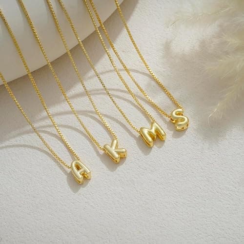 Lisitine Bubble Initial Necklaces Dainty Letter Necklace Cute Name Choker Necklaces for Women Trendy Personalized Pendant Jewelry Gift for Women thumbnail 6