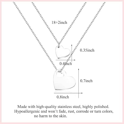 MANVEN Mother Daughter Necklace Set for 2/3 Mothers Day Gifts for Mom Daughter Matching Heart Jewelry Mom Gifts from Daughters Birthday Gifts for Daughter Women - Mother daughter thumbnail 5