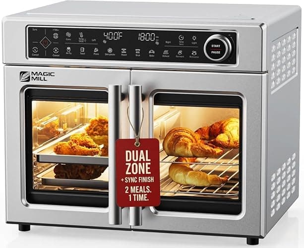 Magic Mill Ultra-Premium Air Fryer Toaster Oven Combo With Independent Dual-Zone Technology, Extra Large 32QT French Door Stainless Steel Convection Oven, Next-Gen Patent Technology, 13 accessories - Image 1