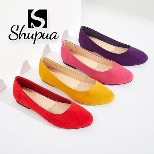Shupua Flats for Women Round Toe Flat Shoes Dressy Black Ballet Flats Comfortable Womens Dress Shoes Ballerina Flats for Work thumbnail 8