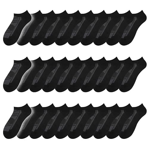 EverKnits 30 Pairs Lightweight Ankle Socks Men/Women - Breathable Bulk Thin Low Cut Socks Value Pack thumbnail 7