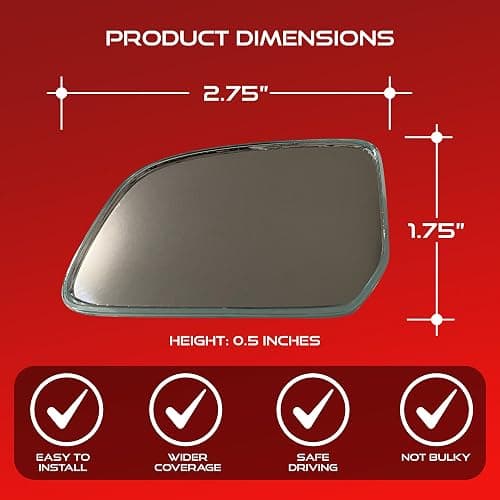 Utopicar Convex Blind Spot Mirrors 2 Pack - OEM Car Side Mirror Blindspot Eliminator Automotive Exterior Accessories - Adjustable Blind Spot Mirror - Universal Fit thumbnail 3