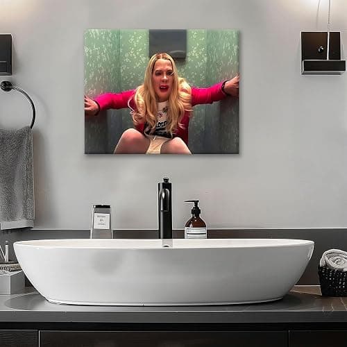 Funny Framed Canvas Wall Art Bathroom Decor Black Humorous Comedy Movies Poster White Chicks Oil Painting Modern Artwork for Living Room Dorm Wall Home Decoration (8x10inch) thumbnail 3
