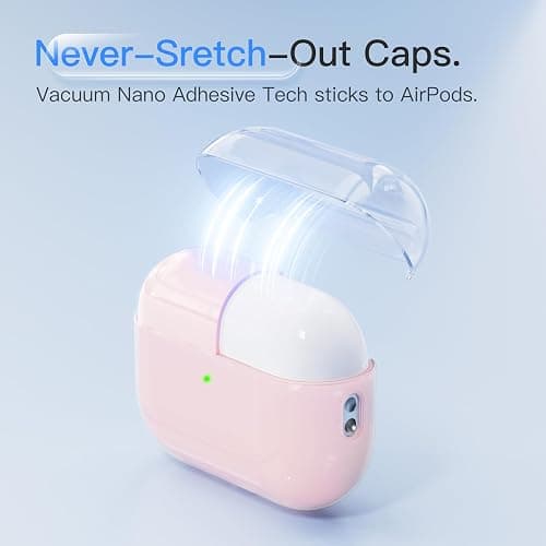 Case for AirPods Pro 3 Never-Sretch-Out DamonLight Shock-Proof Protective Semi Hard Silicone Case Compatible with Apple Airpods Pro 3rd Generation (Pink) thumbnail 3
