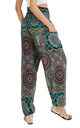 Joob Joob Boho Pants for Women - Hippie Harem Pants Women - Womens Yoga Pants – Comfy Bohemian Flowy Hippie Clothes thumbnail 8
